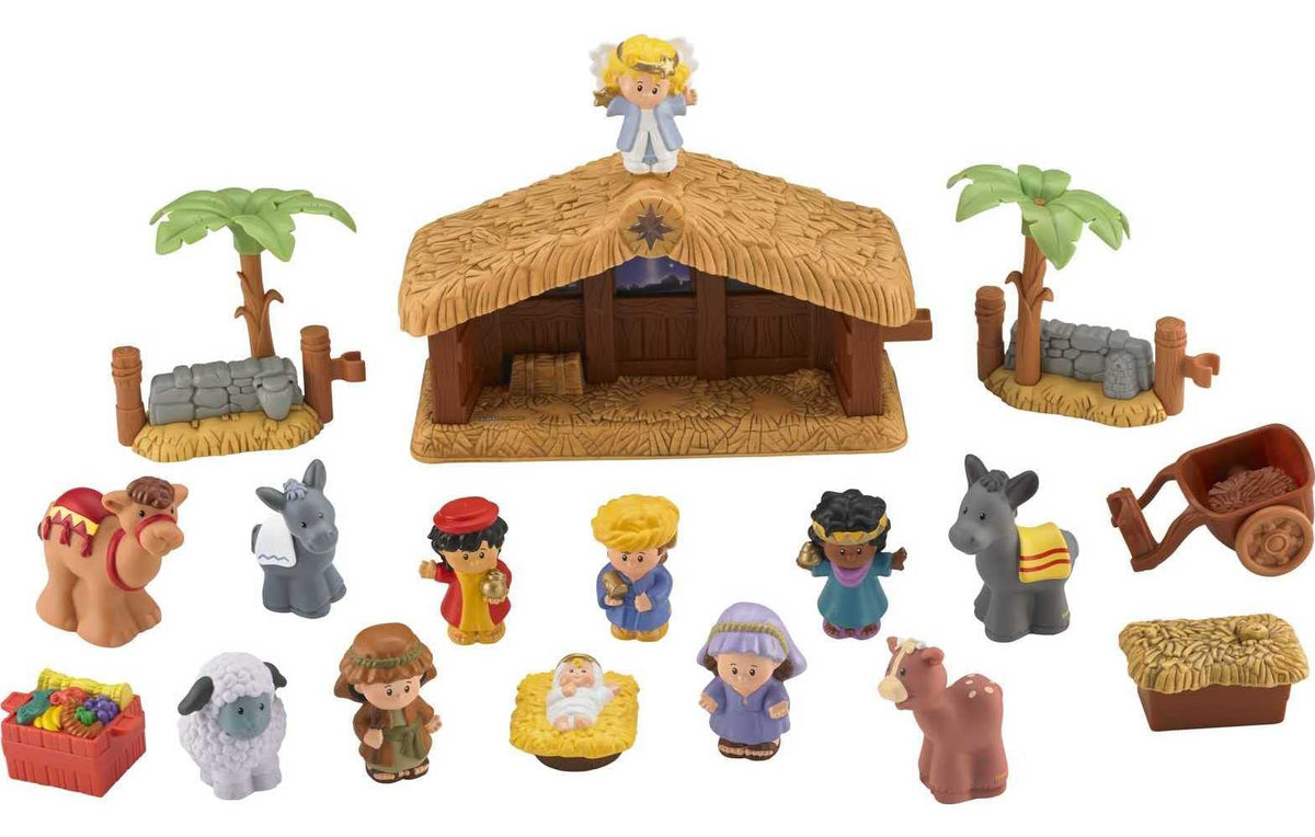 Fisher-Price Little People Toddler Toy Christmas Story Nativity Playset with Light & Music for Preschool Pretend Play Kids Ages 1+ Years