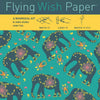 Flying Wish Paper Elephants, Write it, Light it, Watch it Fly - Perfect Little Gift Wish Paper - 5" x 5" - Whimsical Mini Kit