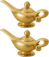 2Pcs Gold 1/12 Miniature Aladdin Genie Lamp Decoration Accessories?Genie Lamp?Dollhouse DIY Accessories?Dollhouse Decor Shooting Props