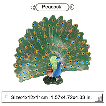 FLORMOON Bird Toys pcs Realistic Peacock Plastic Early Educational Toys Cupcake Topper Party Gift for Kids 2+ Year Old
