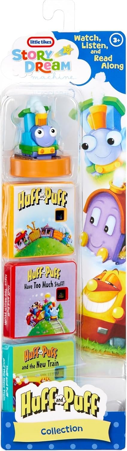 Little Tikes Huff and Puff Collection for Story Dream Machine - 3 Stories & 1 Character, Storytime Books with Audio Play Character, for Boys and Girls