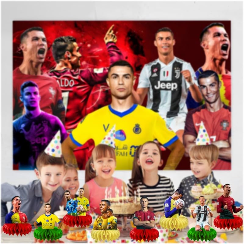 8Pcs Soccer Honeycomb Table Centerpiece Soccer Birthday Party Supplies Table Decorations for Kids Party Decorations