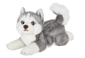 Bearington Explore 13-Inch Baby Dog Plush, Huggable Stuffed Animal Puppy, Adorable and Cuddly Husky Manouk Dog Plush Toy for Nursery Decor, Kids