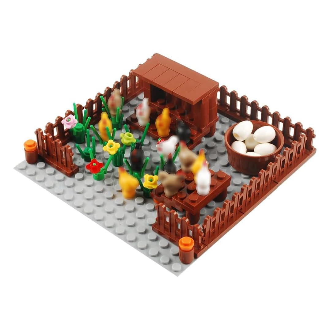 BAENRCY Farm Field Set Building Blocks Plant Animal Crops Building Bricks Kit Chicken coop DIY Building Set Compatible All Major Brands