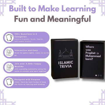 Salam Store Islamic Trivia Card Game, 100+ Questions in 4 Categories, Educational Family Game, Perfect Eid Gift and Ramadan Gift for Muslims