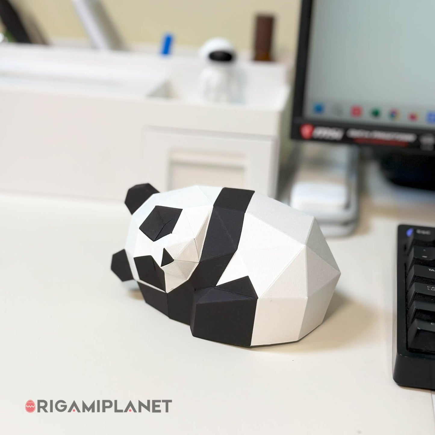 ORIGAMIPLANET 3D Panda Tuan Tuan Origami Paper Craft Kit, Fun DIY Pre-Cut 3D Paper Art Model for Teens & Adults, Easy Handmade Animal Figurine