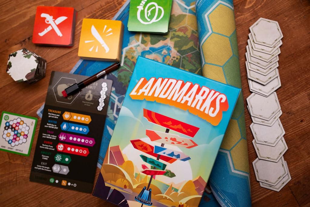 Floodgate Games Landmarks | Cooperative Board Game for Adults and Kids | Fun Game for Family Game Night | Word Association Party Game | Ages 10 and up