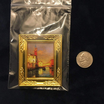 1:12 Scale Miniatures Dollhouse Framed World Painting Wall Decoration #17