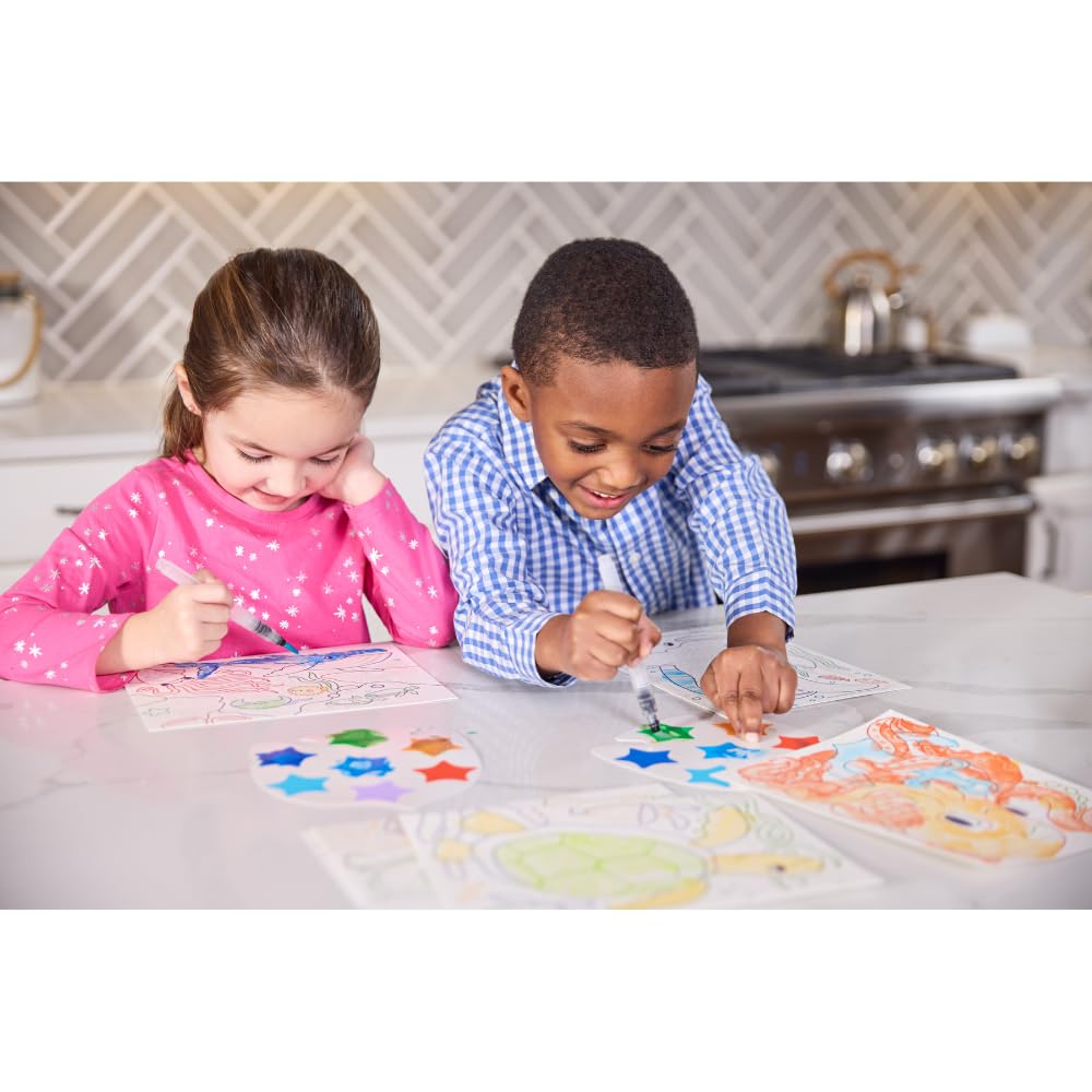 Crocodile Creek Ocean Adventure Watercolor Magic Paint Set for Kids Ages 6 and Up - Includes 8 Water-Reveal Scenes, 8 Mess-Free Painting Palettes,