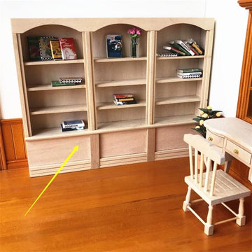 EatingBiting 1:12 mini Miniature Furniture Wooden Display Cabinet Bookcase Book Shelf Cabinet Wardrobe Model for Fairy Garden 23 x 17.9 x 2.8cm / 9.1