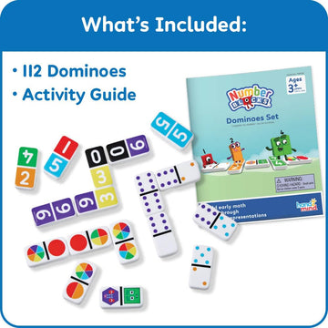 hand2mind Numberblocks Dominoes Set, Dominos for Kids, Domino & Tile Games, Toddler Matching Game, Counting Toys, Montessori Math Materials
