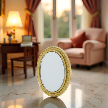 Miniature Dollhouse Mirror European Frame Mirror Dollhouse Victorian Baroque Wall Decor Miniature Bedroom Mini Furniture Accessory for 1/12 Dollhouse