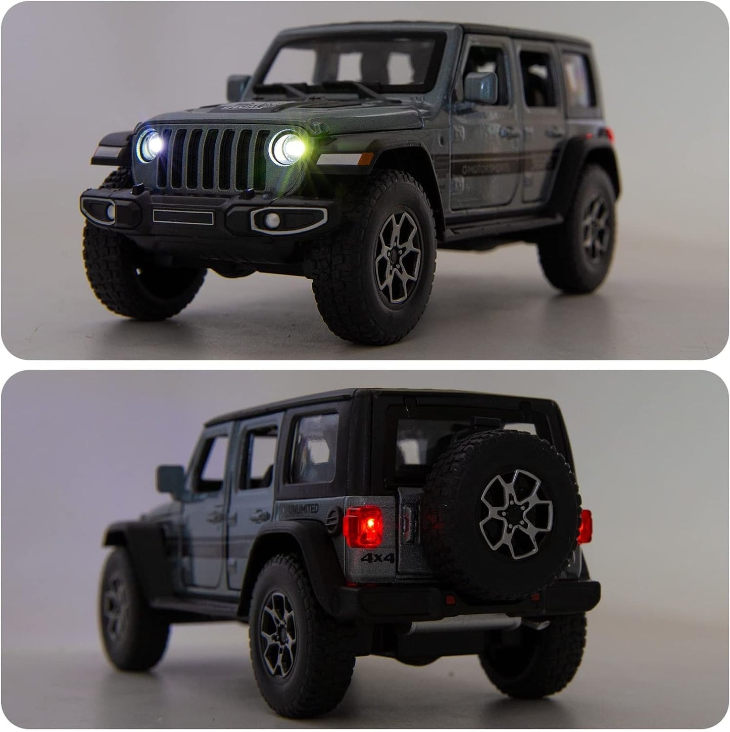 WAKAKAC Compatible for 7 Door Off-Road Toy Car 1/32 Die-cast Pull Back Model Car with Sound and Light Toy Vehicle Cars for Kids Ages 4-8 Festival Gift