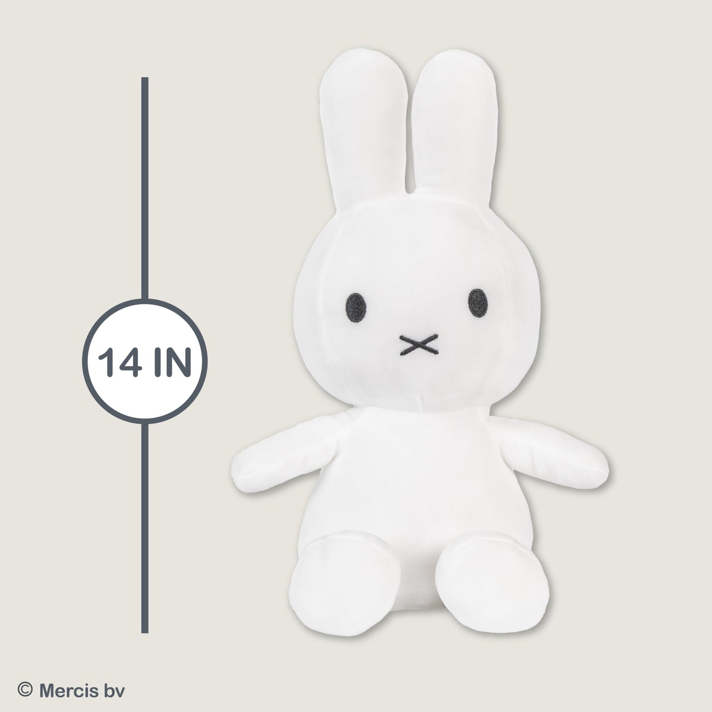 Kids Preferred Miffy Plush Toy, 14 Inch Sitting Dutch Bunny Plush by Dick Bruna, Soft Boa Rabbit Bunny Stuffed Animal Plushie Doll for Girls and Boys
