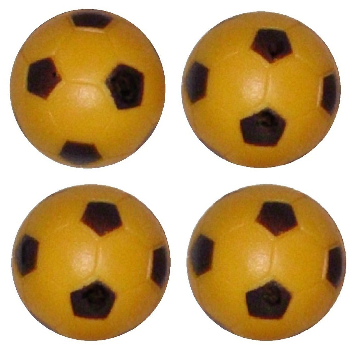 Bank Shot Billiards Set of 4 Foosballs Black/Yellow Soccer 35mm Balls
