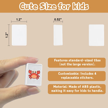 lovivid 65 Tiles 30mm Seaside Escape Game Block Matching Game for Kids, Vita Mahjong Game Set in ABS Plastic Material Set with 4 DIY Stickers (White)