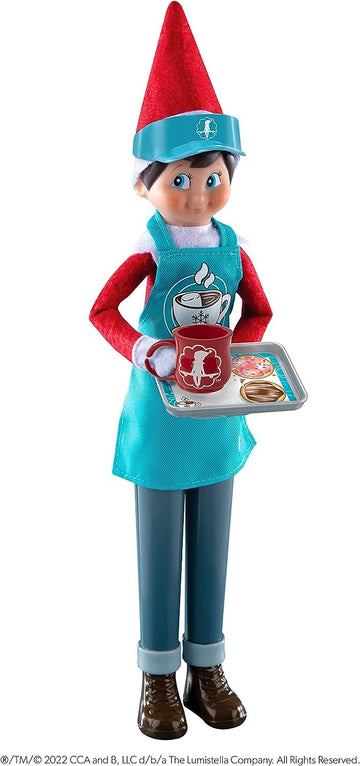The Elf on the Shelf Christmas Tradition Box Set with Elf (Light Tone Girl), Story Book and MagiFreez Cocoa to Go Barista Accessory Set (Multi-Item