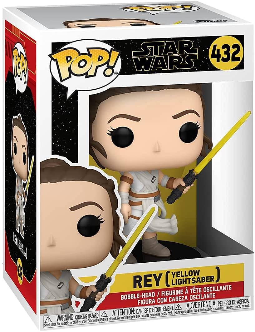Funko POP Star Wars: The Rise of Skywalker, Ep. 9 - Rey with Yellow Saber Vinyl Bobblehead,Multicolor,Standard,51482