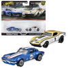 Mattel Hot Wheels HRR80 Premium 2 Pack '69 COPO Corvette/Custom Corvette Stingray Coupe Vehicle Toy Mini Car 3 Years Old Blue