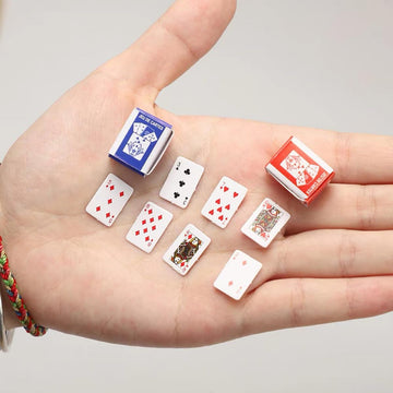 RillyRellow Miniature Poker Playing Cards, Dollhouse Miniatures Poker, Mini Card 1/12 Poker Cards, Mini Playing Cards, for Dollhouse Miniatures