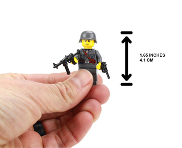Battle Brick 1.6 Inches Tall Collectible German WW2 MP40 Soldier Custom Collectible Minifigure | Genuine Military Minifig | Printed in The USA | World