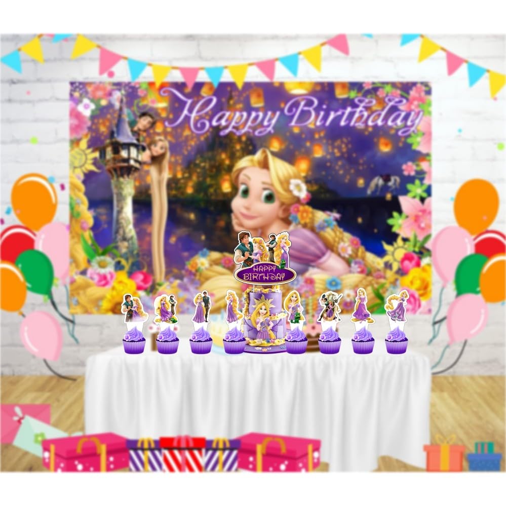 25Pcs Cake Decorations with 24pcs Cupcake Toppers 1pcs Cake Topper for Birthday Party Supplies