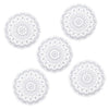 LoveinDIY 1:12 Scale Dollhouse Miniature Lace Tablecloth, 5 Pc White Openwork Doily Set for Dollhouse Round Tables