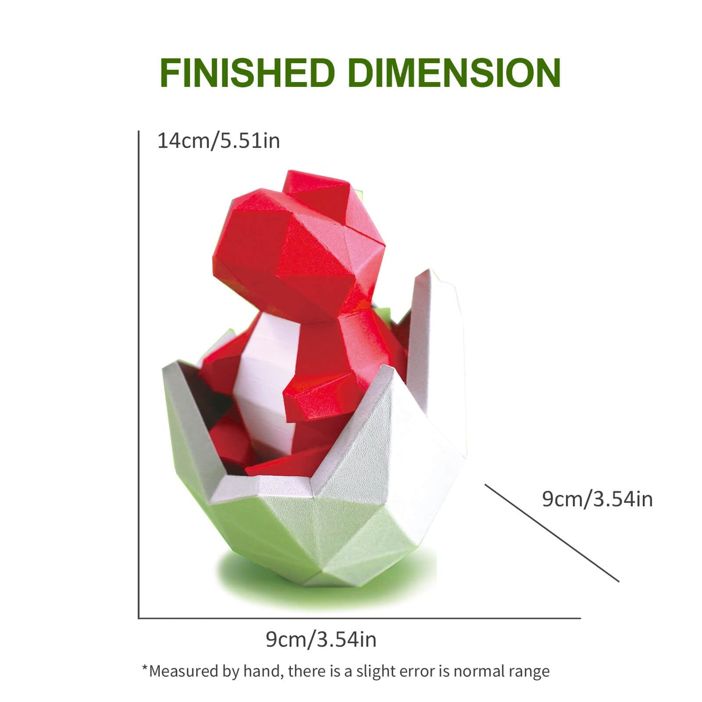ORIGAMIPLANET 3D Dinosaur Origami Paper Craft Kit, Cute Dinosaurier-Baby DIY Pre-Cut 3D Papercraft for Teens & Adults, Creative Handmade Animal