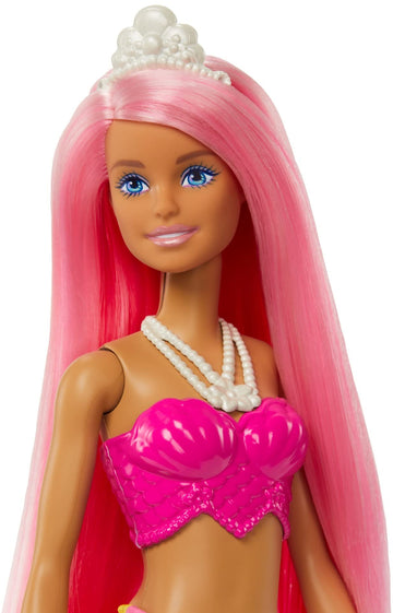 Barbie Dreamtopia Mermaid Doll with Pink Hair, Pink & Yellow Ombre Tail & Headband Accessory