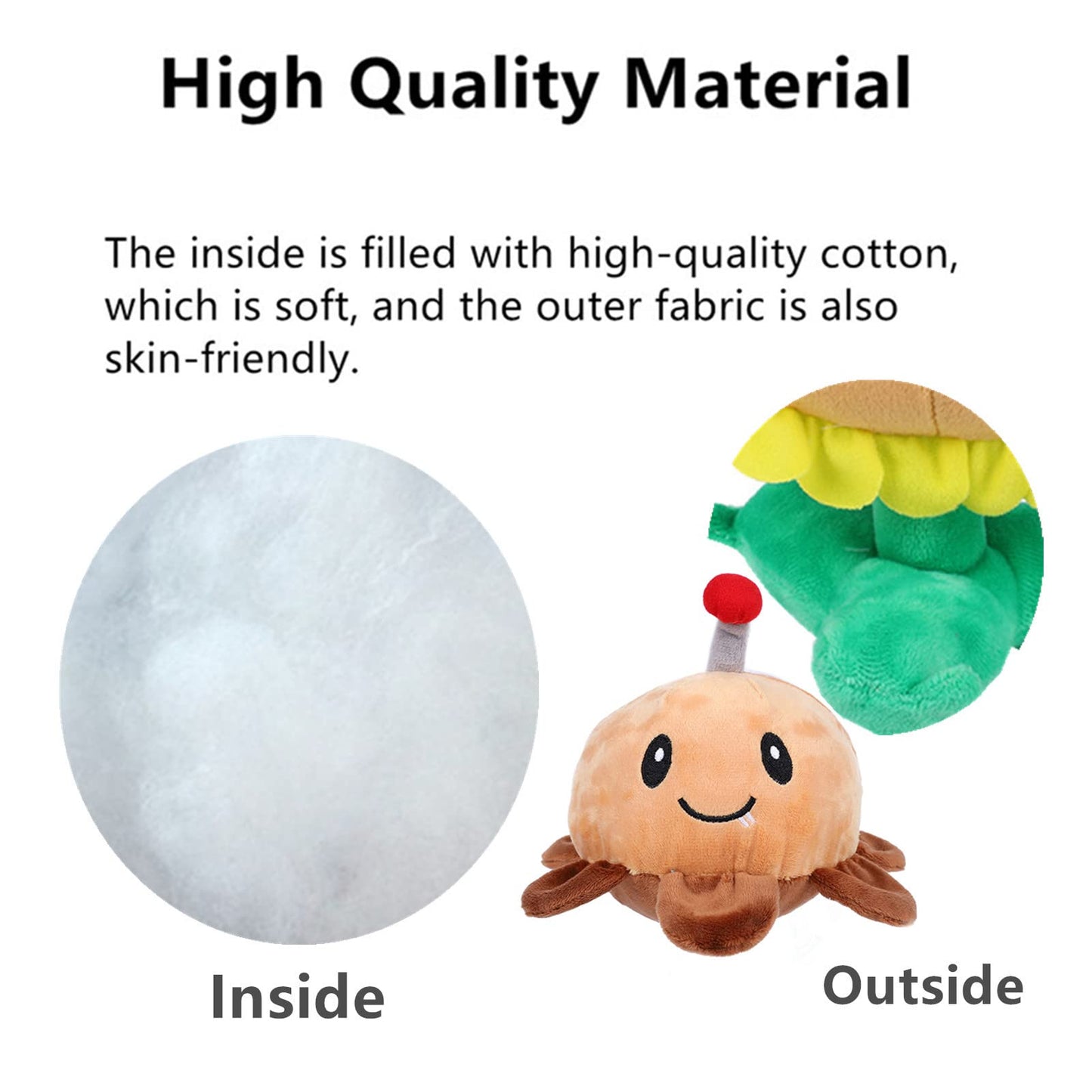 JHESAO 3 PCS Plants and Zombies Plush Duck Zombies Toys Potato Mine PVZ Plushies1 2 Stuffed Soft Doll Colorful Mushroom Plush Toy New