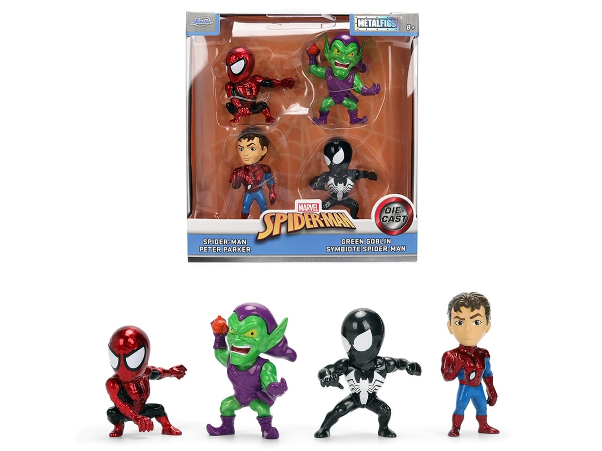 Jada 37319 Diecast Figures Spider-Man Wave 3 Metal Figs Series Diecast Models - Set of 4