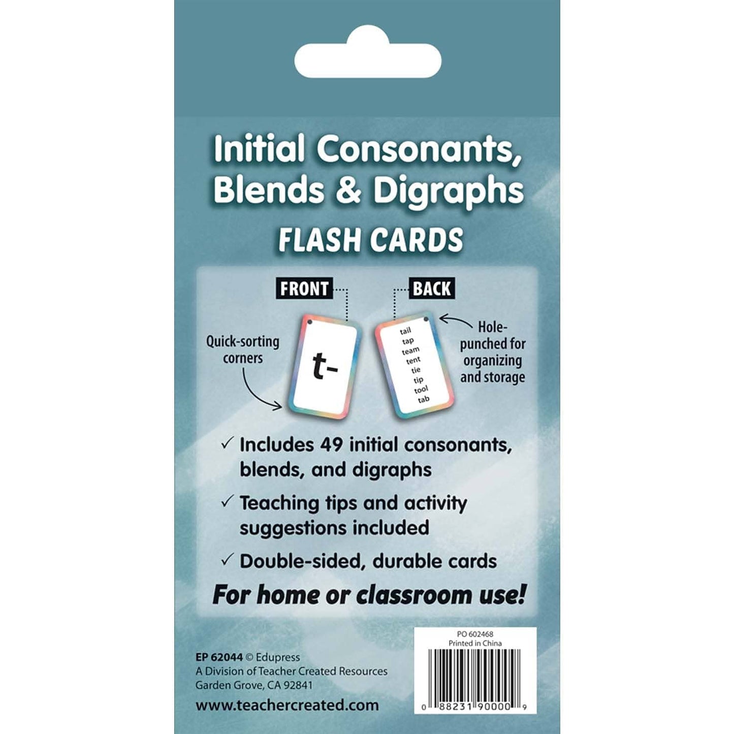 Teacher Created Resources Initial Consonants, Blends & Digraphs Flash Cards (EP62044)