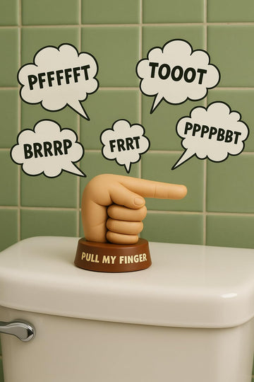 NPW Pull My Finger Novelty Sound Machine - Funny Office Desk Toy, Stress Relief Prank Gift for Work & Home (9 Hilarious Fart Sounds)