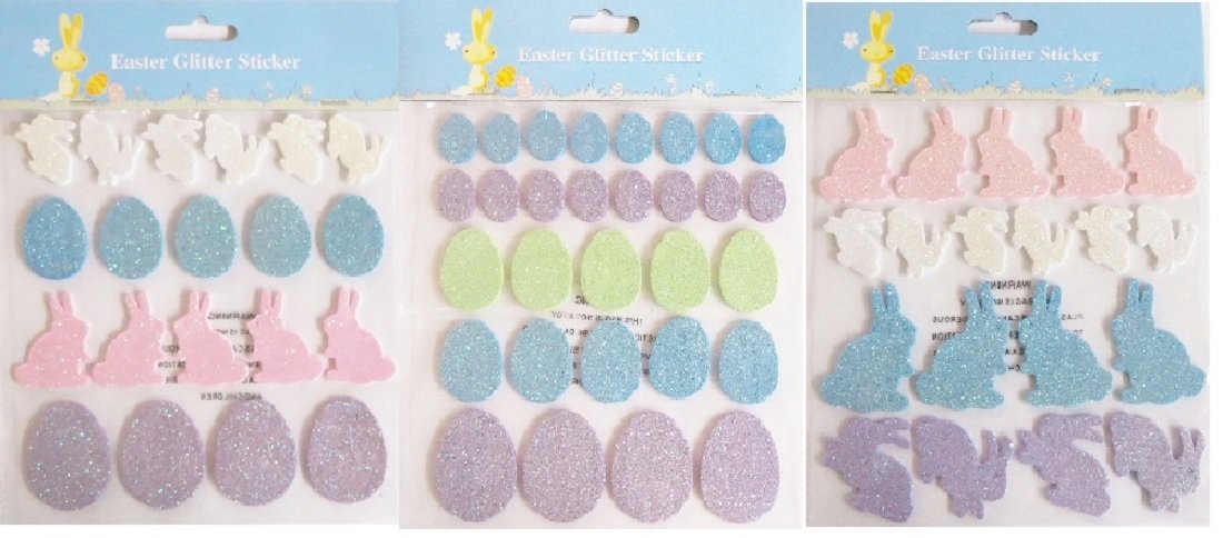 Foam Glitter Sticker Assortment for Crafts and Decorating (Easter)