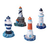 BQWanFA Lighthouse Decoration 4Pcs Fish Tank Decorations Nautical Lighthouse Resin Lighthouse Model Miniature Lighthouse Outdoor Light Garden Yard