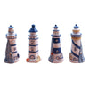 SHENIAFC Four Resin Lighthouse Models, Miniature Lighthouses, Outdoor Lighting, Garden Courtyard, Lawn, Fish Tank Decorations (Yellow+Blue)
