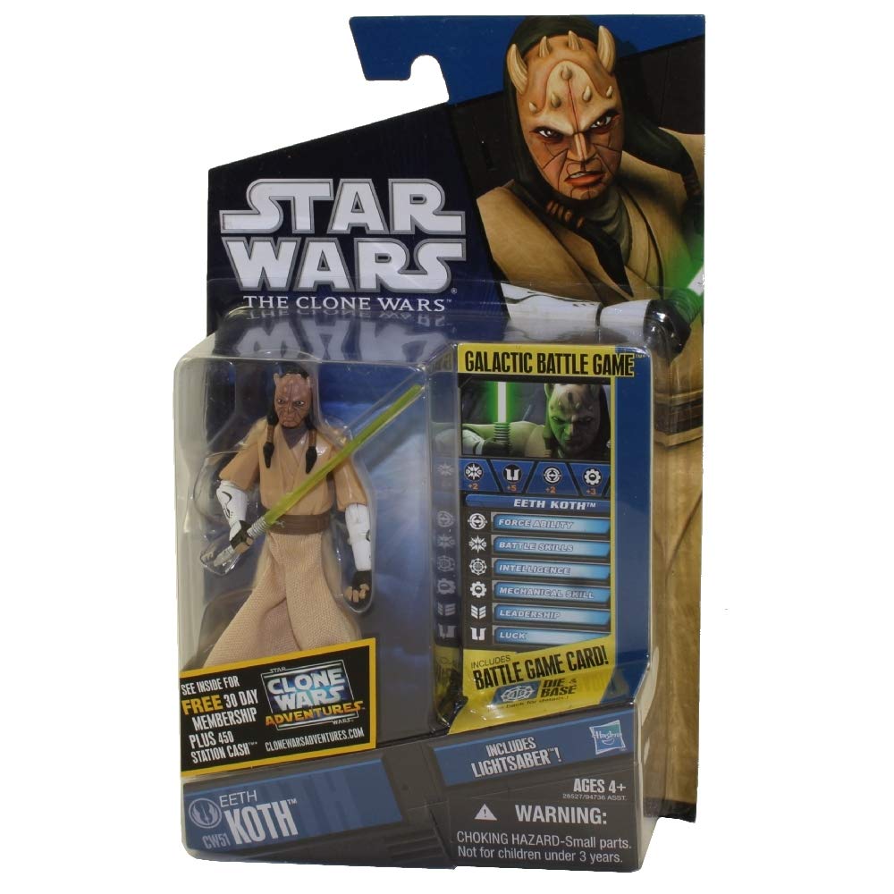 Star Wars 2011 Clone Wars Animated Action Figure CW No. 51 Eeth Koth