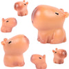 Haohaiblooms 6 Pcs Mini Capybara Family - Resin Animal Figurines for Fairy Garden, Dollhouse Miniatures, Outdoor Cake Toppers, Home Decor, Gift