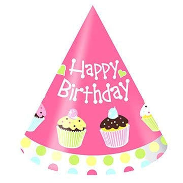 8-Count Child Size Birthday Party Hats, Sweet Treats