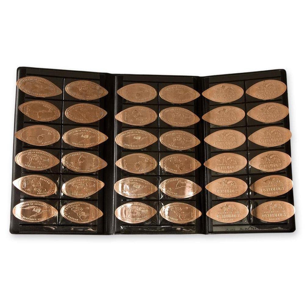 Pennybandz Penny Passport to My Penny Adventures - Souvenir Pressed Penny Passport Holds 48 Coins - Vegan Leather - Every Book Ordered Comes with a