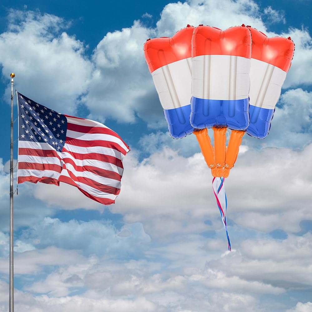 HBLHBLMI Red White And Blue Balloons, Popsicles Foil Balloon for 4th of July Memorial Day Celebration Events Election Party Decoration - 3 Pcs