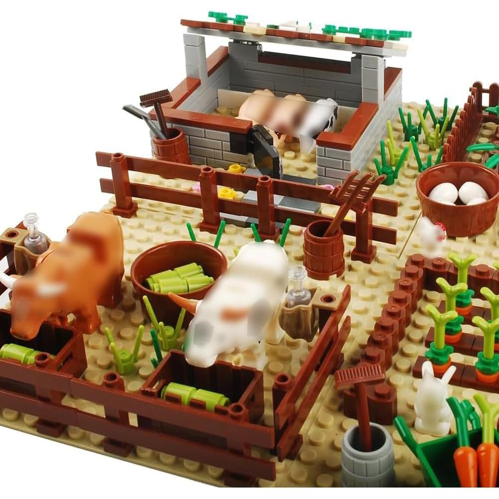 BAENRCY Farm Field Set Building Blocks Plant Animal Crops Building Bricks Kit DIY Building Set Compatible All Major Brands (Animal)
