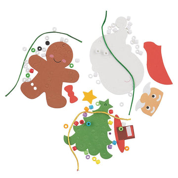 Bead Decorated Christmas Ornament Craft Kit - Makes 12 - Crafts for Kids and Fun Home Activities