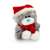 Plushland Adorable Soft and Hairy Santa Teddy Bear, Stuffed Animal -Holiday Toys - Xmas Party Favors for Kids (New Christmas Qbeba Bear Gray)