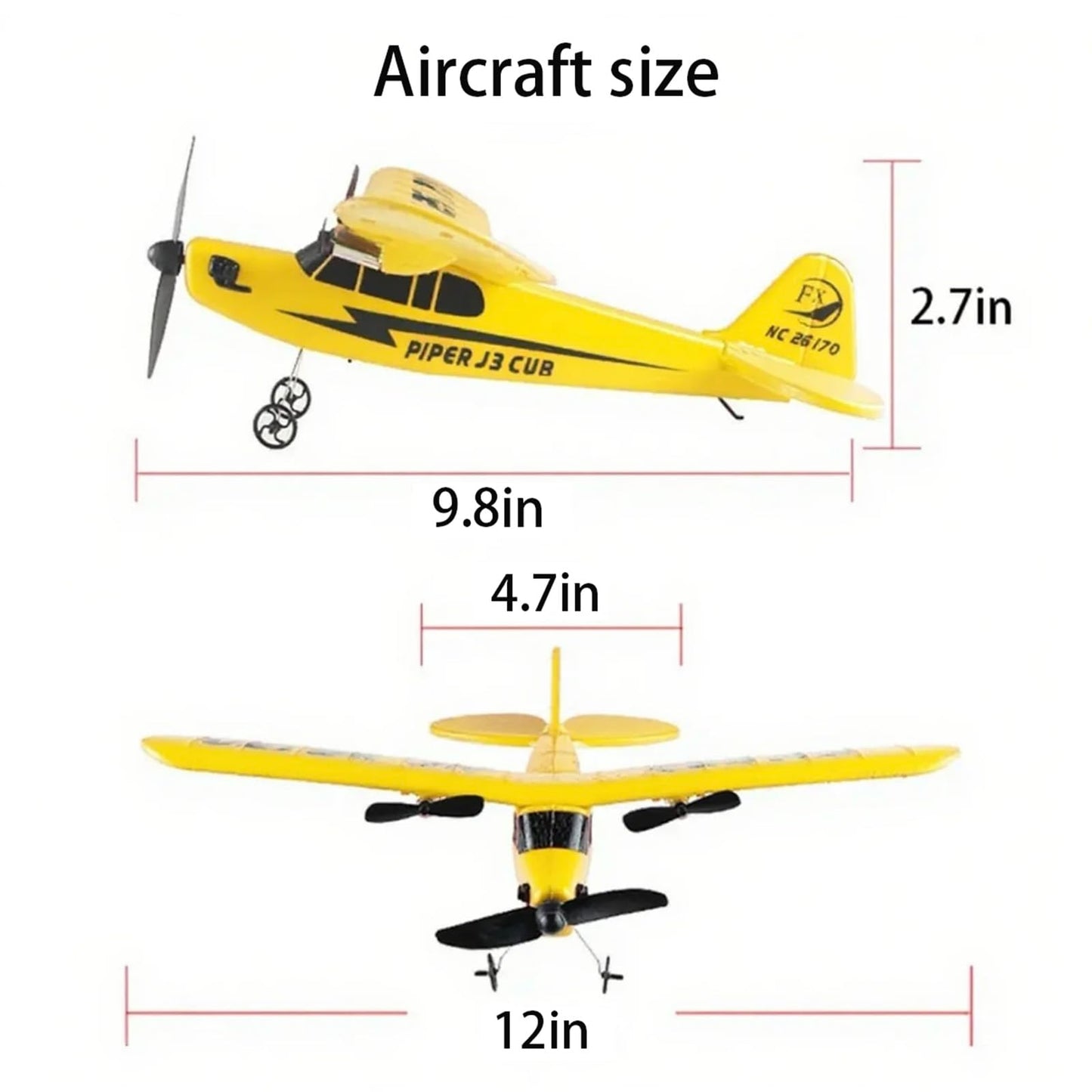 Tsiodot 2.4GHz RC Airplane Glider - 2CH Ready-to-use Foam Airplane Toy, Easy Flying Toy Beginners for Kids and Boys(Yellow)