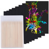 Cityrosy Scratch Art Paper Rainbow Sets for Kids 100 Pcs-Black Magic Scratch Off Craft Set Classroom Supplies Kits for Age 3-12 Kids Party Games