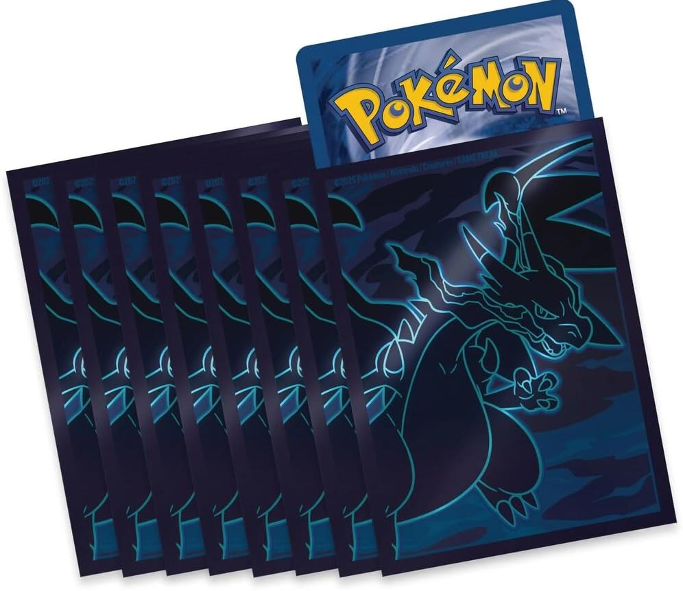 Official Pokemon TCG Sleeves - Phantasmal Flames ETB Exclusive! (Charizard Design) 65 Count - Card Protectors - Tournament Legal