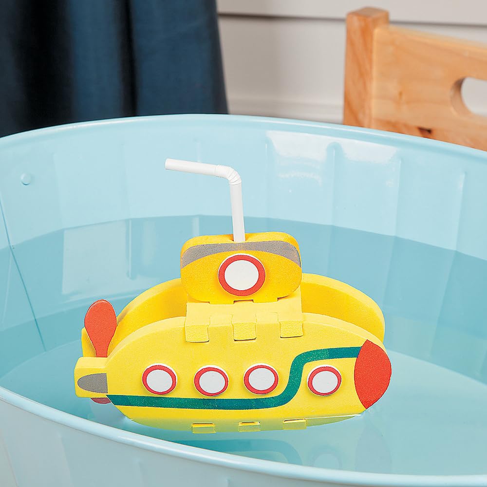Fun Express 3D Floating Submarine Craft Kit - Makes 12 - Crafts for Kids and Fun Home Activities - VBS Vacation Bible School Supplies/Decor