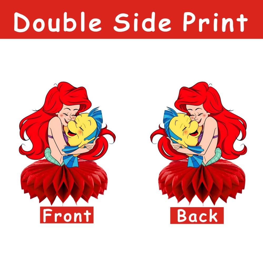 8Pcs Mermaid Table Centerpieces Birthday Party Supplies Double Side Table Decorations for Girls Party Decorations