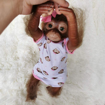 Wamdoll 20 inches 50CM Realistic Reborn Monkey Baby Dolls Weighted Body Very Soft Silicone Vinyl Lifelike Collectible Flexible Doll Feel Real